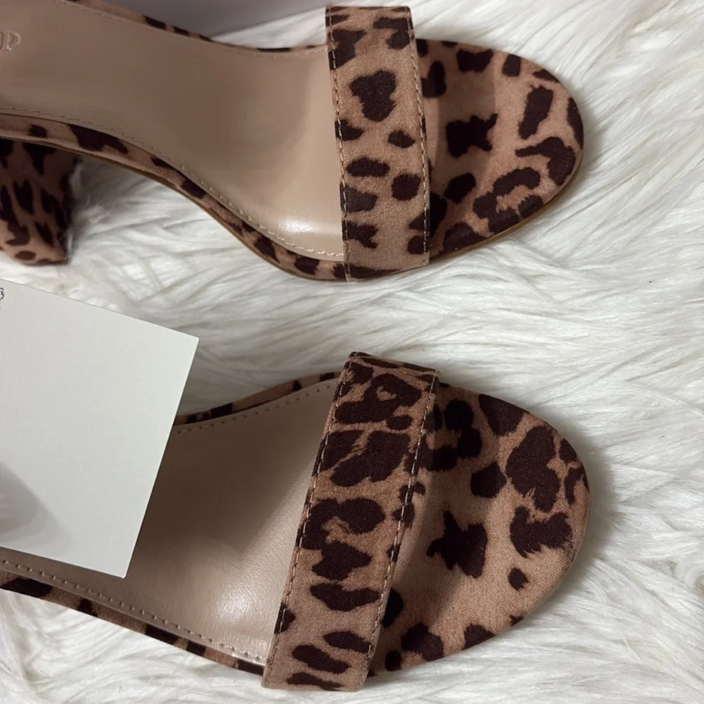 NEW In Box From Amazon The Drop Rebecca Leopard Print Block Heels Ankle 10